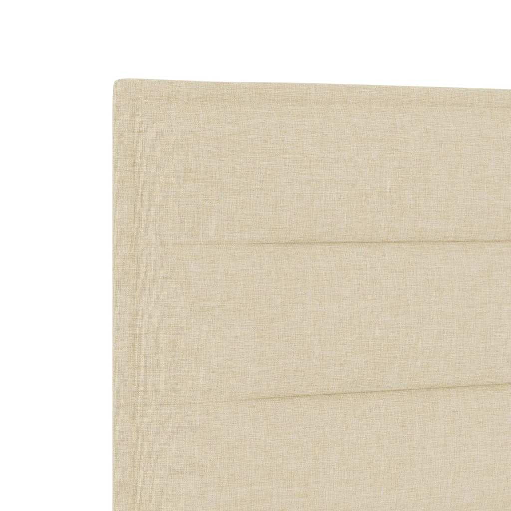 Cream Fabric Bed Frame with Headboard 90 x 200 cm