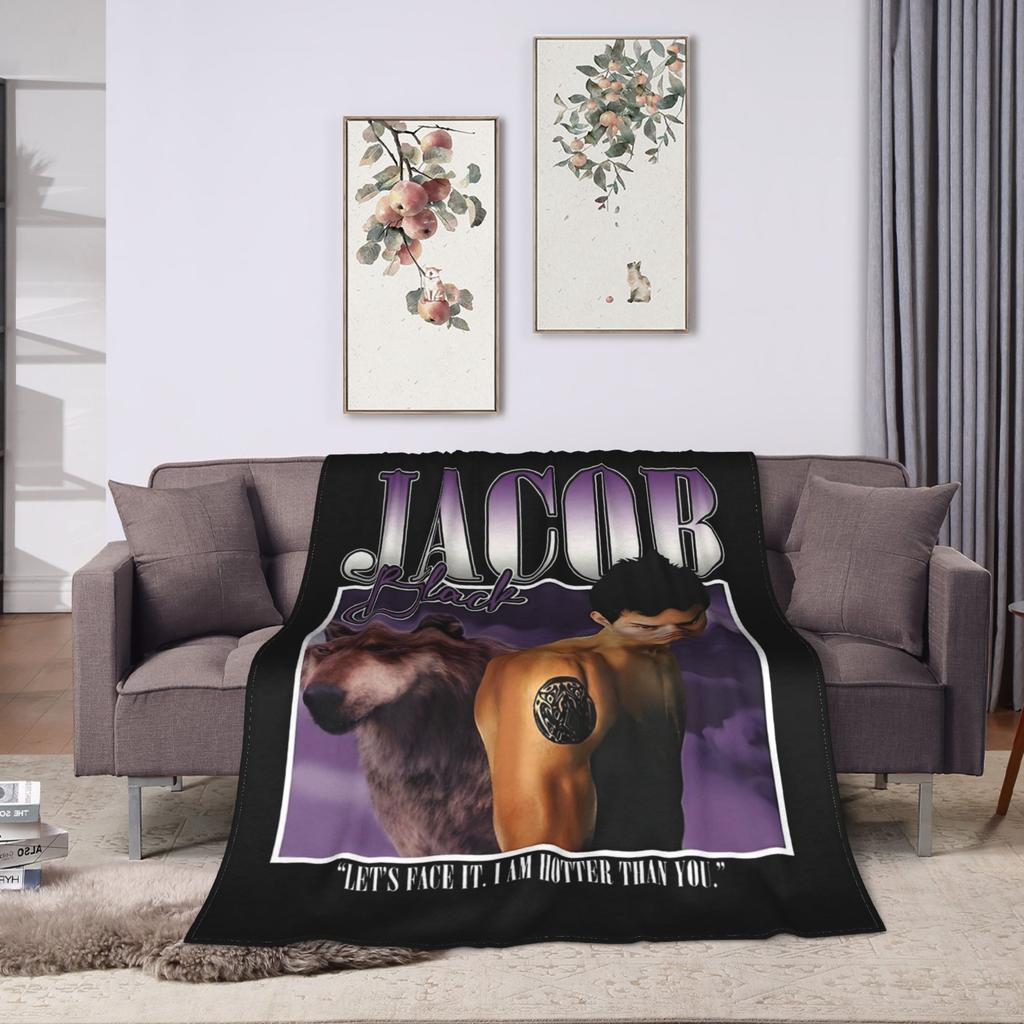 The Twilight Saga Jacob Wolf Pack Girls Muscle Blanket Fleece Portable Warm Throw Blanket for Sofa Outdoor Plush Thin Quilt