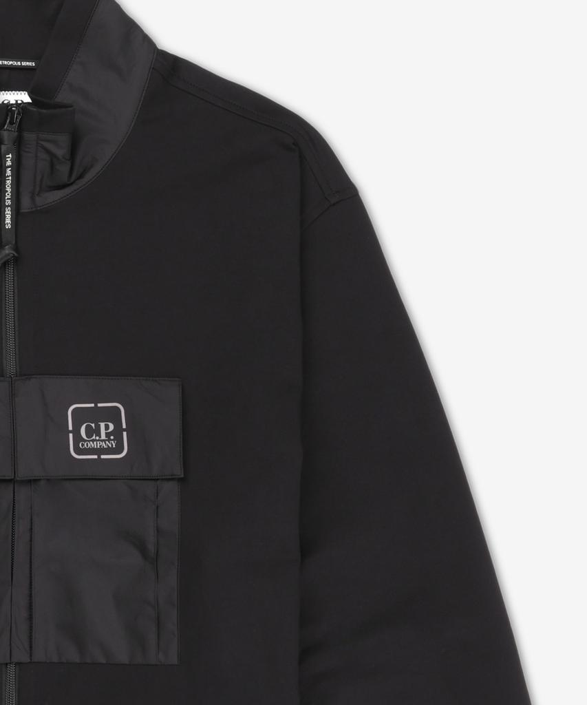 Cp Company Metropolis Open Sweat Jacket - Black / 18Clss012A006452M999