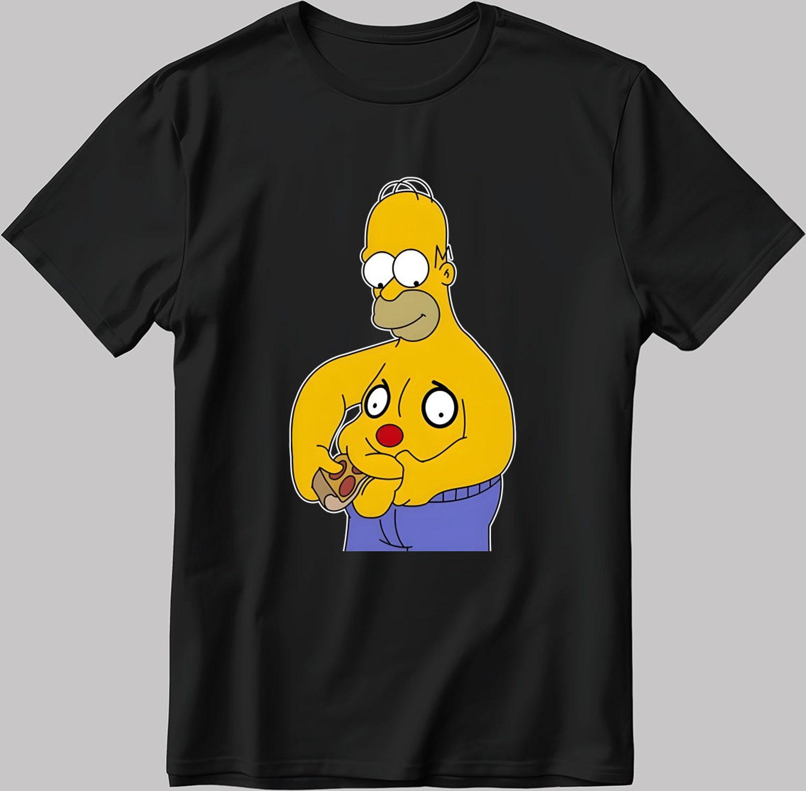 Homer Simpson Parody Funny Short Sleeve White-Black Men s / Women s T-Shirt N193 S