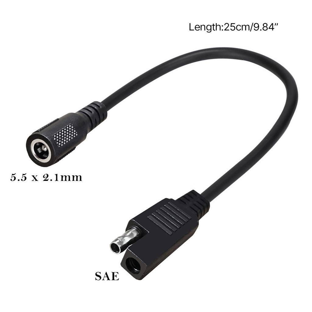 Universal SAE Plug To DC5.5x2.1 Female Adapter Cable Converter Cable Power Supply Cord for Solar Battery Panel Car