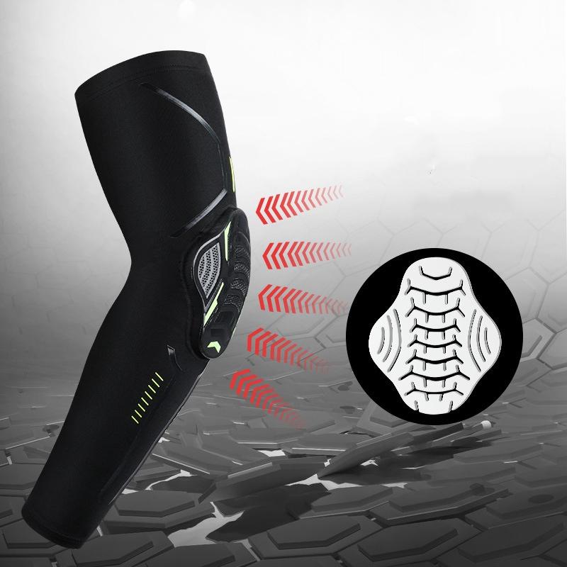 Adults Sports Football Volleyball Protective Gear-Breathable Honeycomb Crashproof Arm Elbow Brace Custom Polyester Spandex