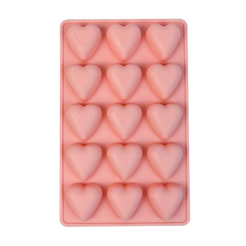 15 Cavities Heart Shape Silicone Baking Mold Diy Heart Chocolate Ice Making Mould Cake Tooldecor Valentine'S Day Gift