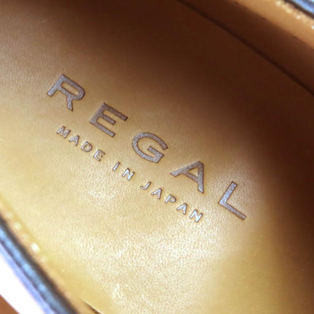 Pristine REGAL Leather shoes Goodyear welt style straight tip Brown mens 24.5 Used