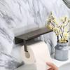 Punch-Free Wall-Mounted Stainless Steel Toilet Paper Holder for Hotels