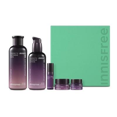 Perfect 9 Intensive Skincare Set | Anti-Aging Toner, Emulsion & Cream for Wrinkles, Elasticity & Dryness | Korean Herbal Skincare Gift Set