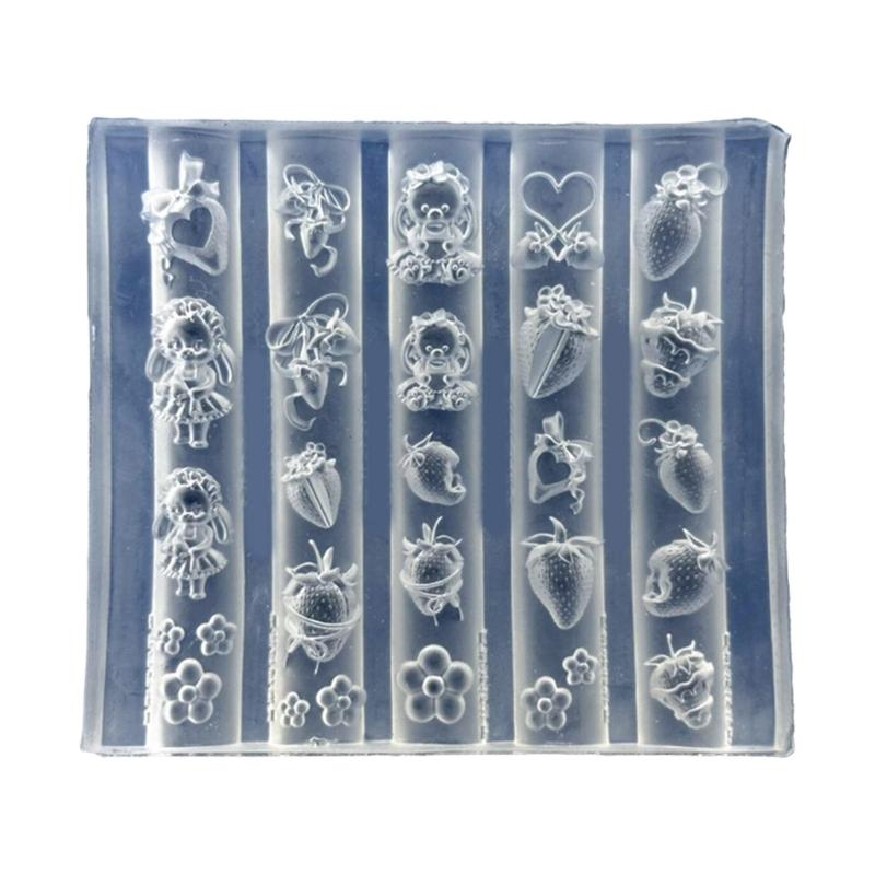 Elegant Lace Silicone Nail Art Mold Reusable Relief Template Professional Manicure Supplies for Crafting Accessories