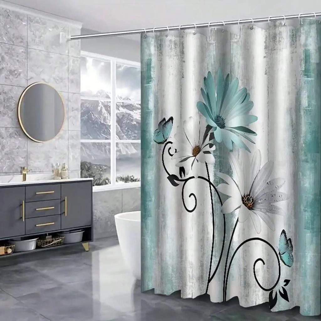 Bathroom Abstract Bohemian Shower Curtain Medieval Minimalist Art Polyester Fabric Shower Curtain 180 * 180CM with 12 Hooks