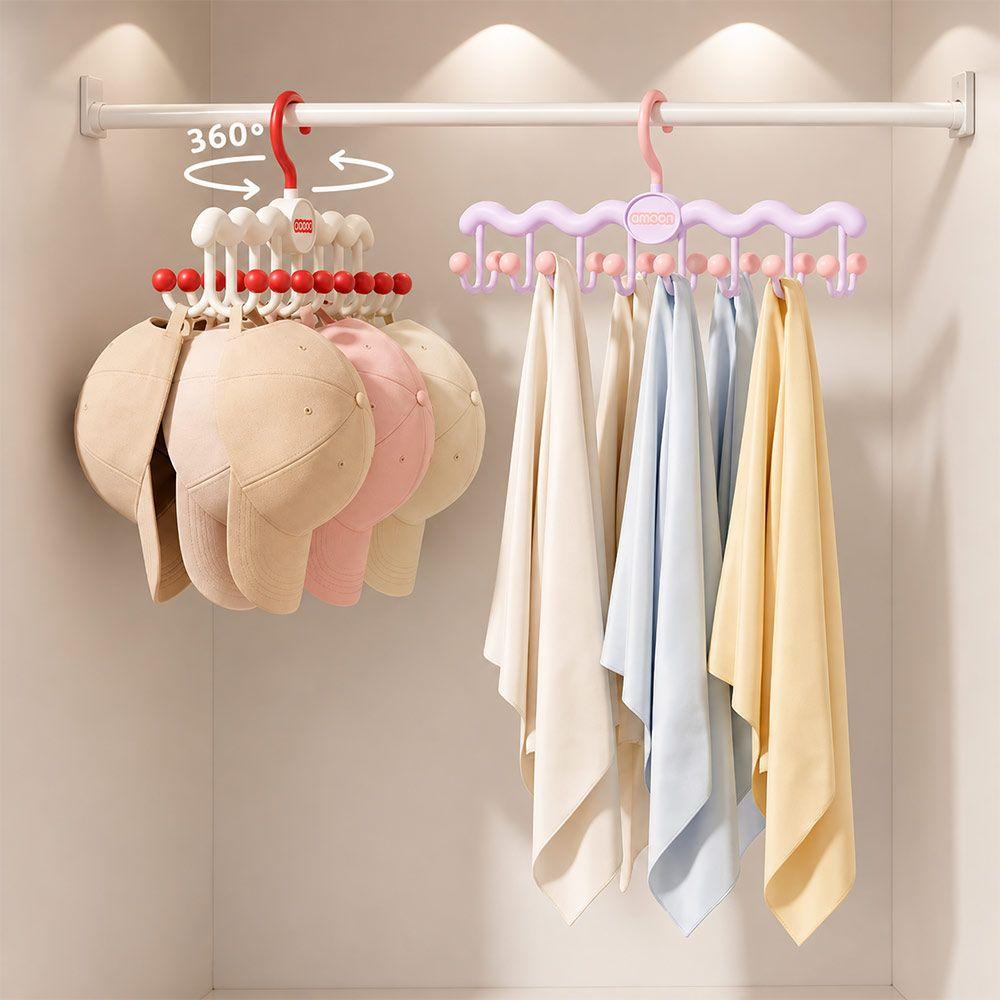 Foldable Wall Hook Rack Double-Row Hooks Rotating Hanger Organizer New Hanger Rack Lingerie