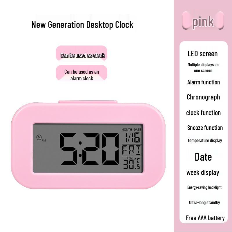 Compact Student Alarm Clock with Loud Alarm for Dorm or Desk