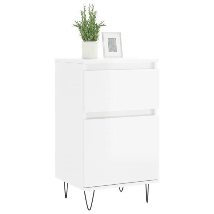 VidaXL Buffets 2 Pcs Glossy White 40x35x70 Cm Engineered Wood 831153