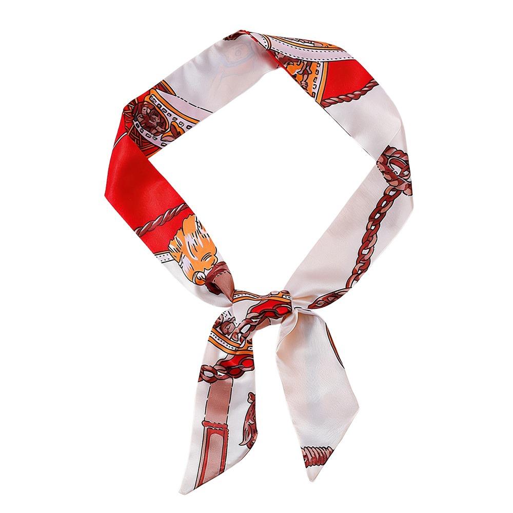 Long Slender Scarf Double-Sided Streamer Handbag Handle Ribbon Hair Band Neckwear/Wrist/Waistband