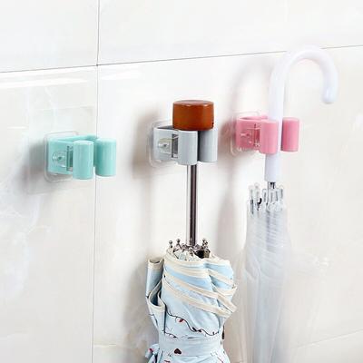 Support mural pour parapluie, brosse, balai, support de rangement pour vadrouille, accessoires de cuisine, rangement pour salle de bain