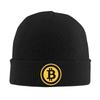 Bitcoin BTC Crypto Currency Knitted Bonnet Caps Winter Cozy Stretch Thick Outdoor Knit Cap Warm Skullies Beanies Cap