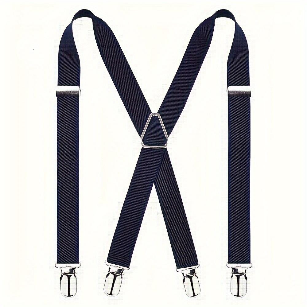 Heavy Duty Y-Back Suspenders Adjustable Elastic Straps Strong Clips Hiking Back Braces Men Women Outdoor Sport Camp Travel Brace