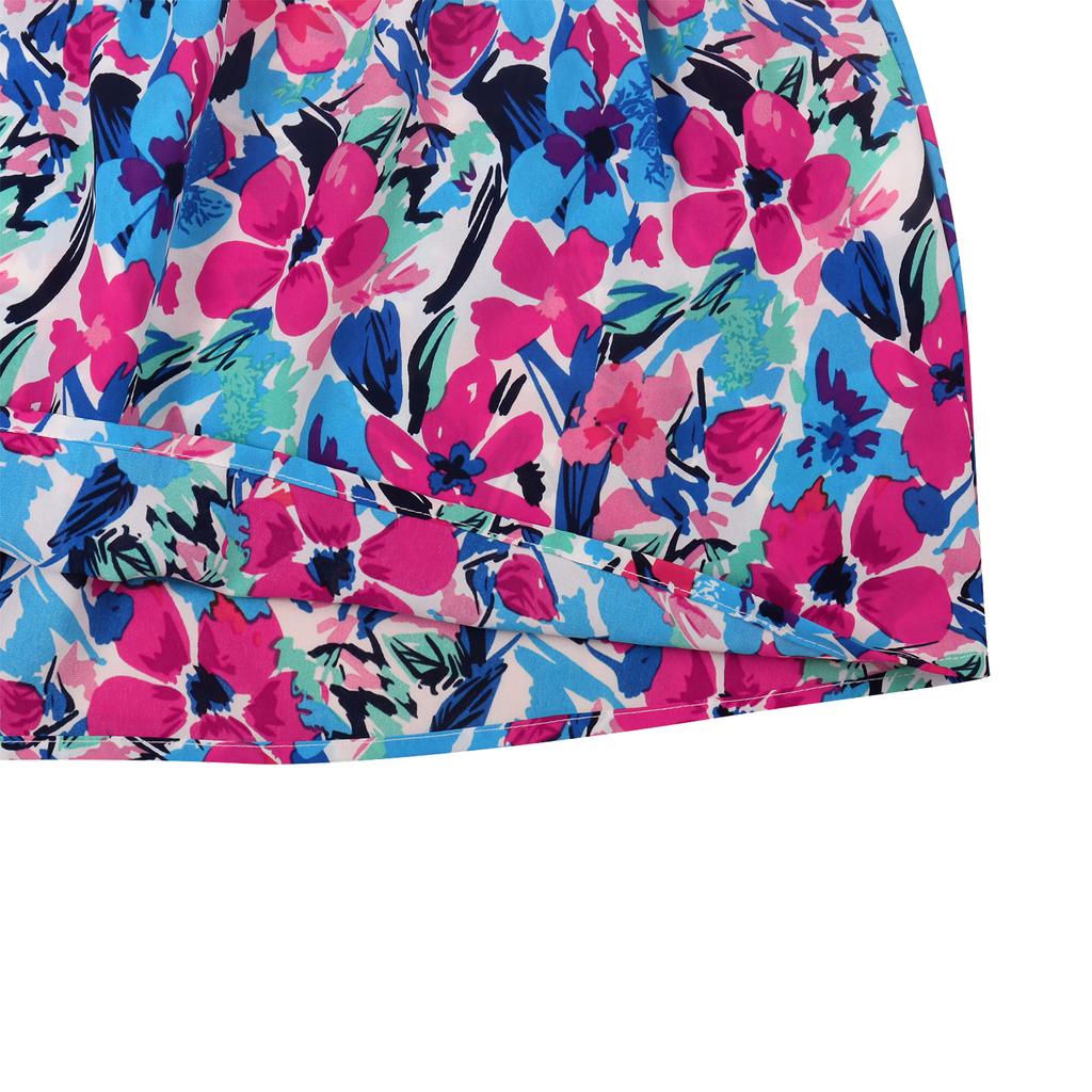 GMXIA Das neue schräge Schultergurt-Blumendruckkleid für Freizeit und Urlaub, elegantes Swing-Kleid