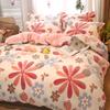 3Pcs Duvet Cover Set,1Pc Heart Print Thicken Winter Warm Duvet Cover with 2Pcs Pillowcases for Double Bed Funda Nordica Cama
