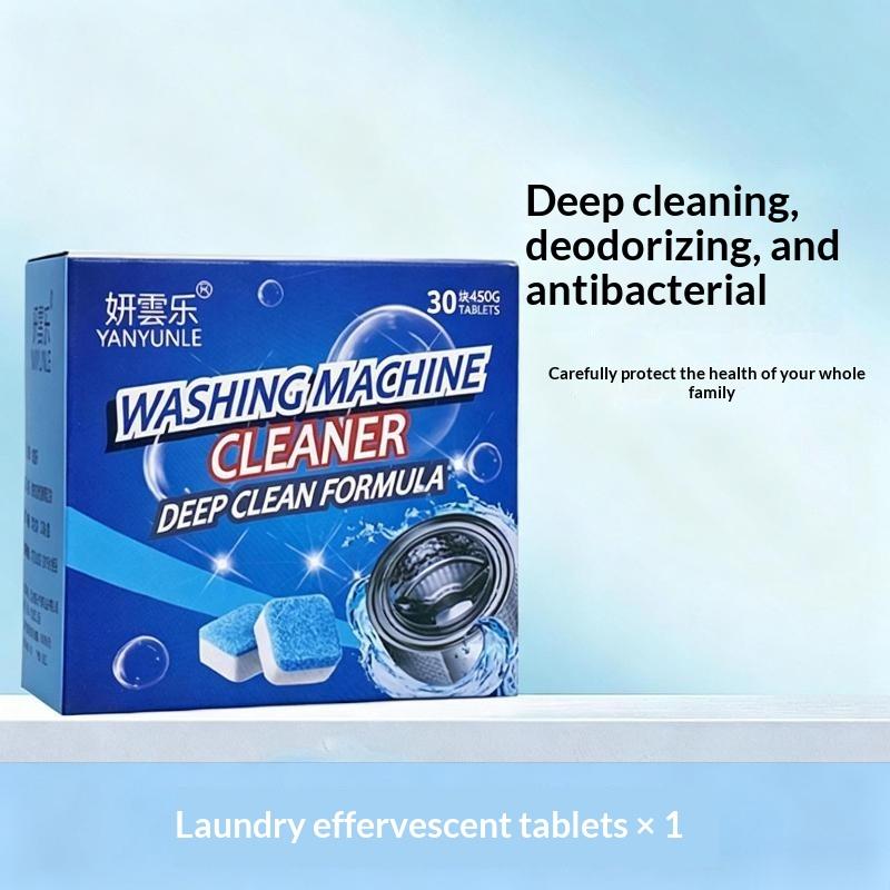 Washing Machine Cleaner Tablets High Efficiency Limescale Odor Eliminator 12/30 Pcs for Household Washer Cleaning