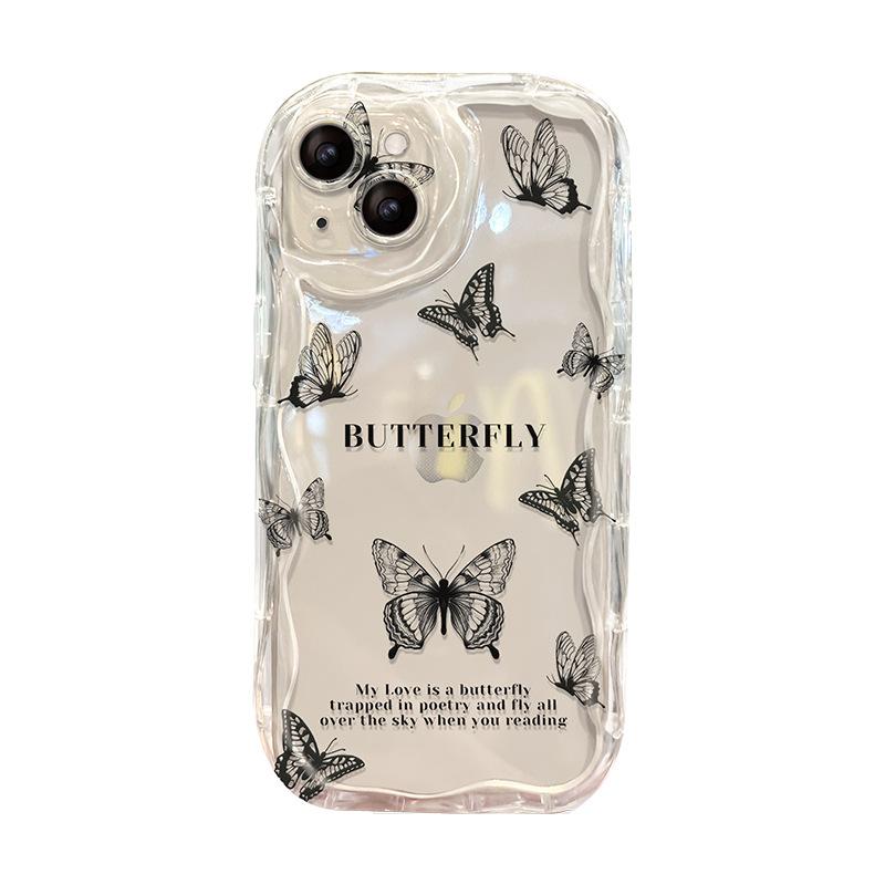 Anwendbar auf Apple 14 Handyhülle Iphone15promax Vollbild Schmetterlingskette 13 Silikon Vollverpackung 12 Sturzsicher Xs