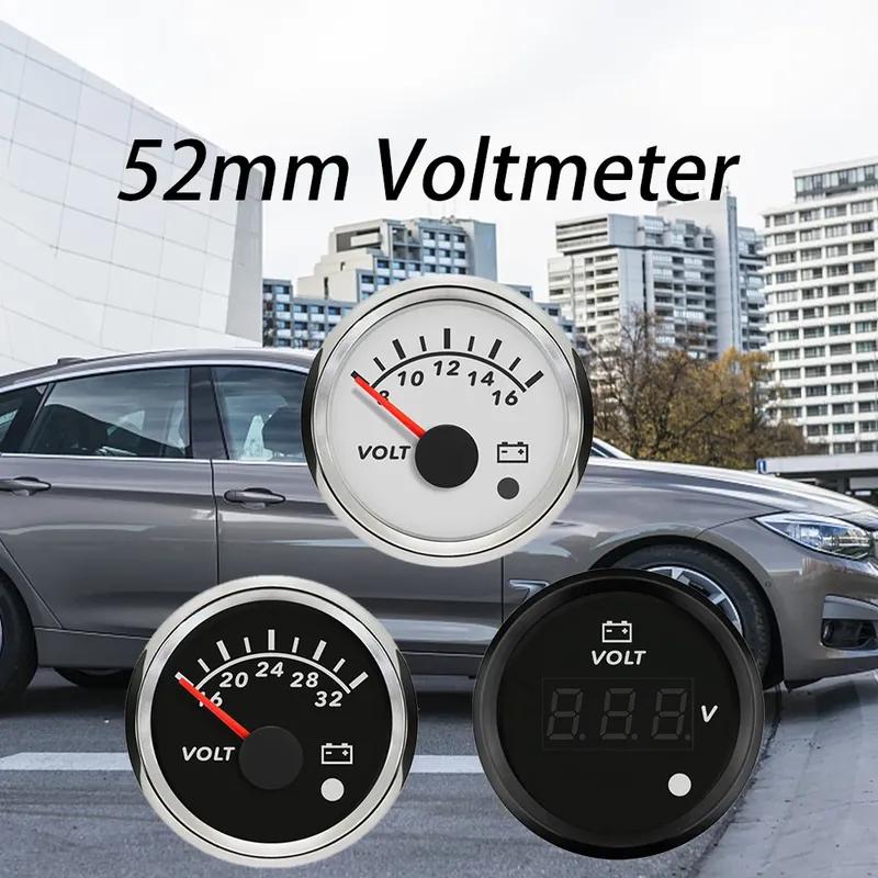 ELING Car Boat Yacht Truck Universal 52mm Voltmeter 8-16V 16-32V 9-32V Volt Gauge with 8 Colors Backlight and Alarm