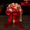 Chinese-Style Bridal Bouquet for Groom's Ceremony, High-End Xiuhe Dress Accessory, Artificial Flowers