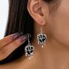 Geometric Karst Imprisonment Heart Pendant Earrings Necklace Female Punk Style Trendy Dark Jewelry Gift Wholesale