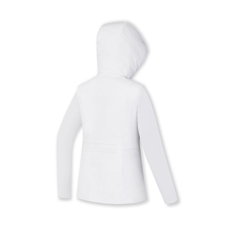 FILA Fleece Lined Comfortable Versatile Hooded Jumpsuit Down Jacket Women outerwear Jade-White A11W445919FWT