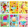 6 Fotos/Packung Eisdessert DIY Kinder Niedliches Essen Cartoon Puzzle Aufkleber Kreative Kegel Gesichtsveränderungsaufkleber