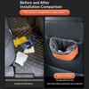 Car Seat Back-Mounted Organizer Storage Box, Non-Destructive Installation Waterproof Leather Texture Multi-Functional Trash Can Door Side Storage for