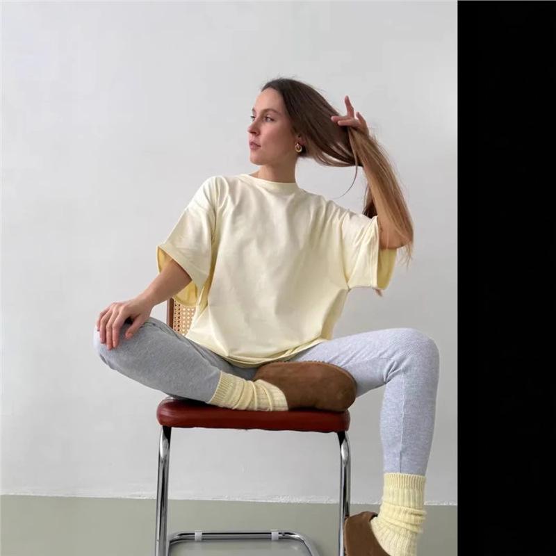 100% Cotton Oversized Casual Letter Print T-Shirt