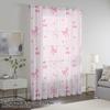 Sötkörsbär Fjärilsfluga Fönstergardin Mjuk Söt Enkel Rosa Serie Stångficka Dekorativ Flickaktig Stil Fönsterbehandling