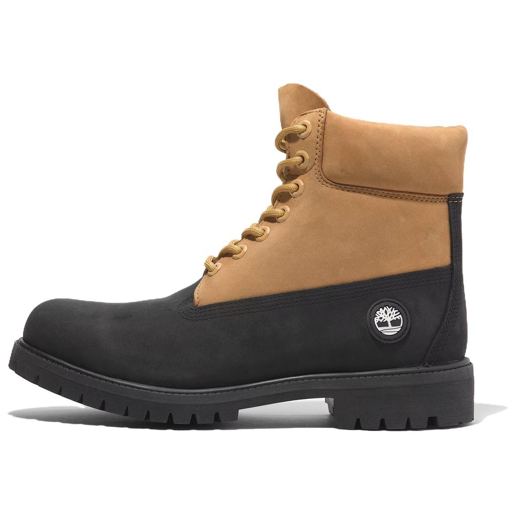 Timberland Premium Series Comfortable Versatile Short Martin Boots Men Boots Black Yellow TB0A2P6WEMJ