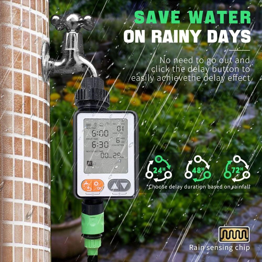 Large Screen Digital Watering Timer IPX5 Waterproof Garden Watering Timer  Garden Sprinkler Systems