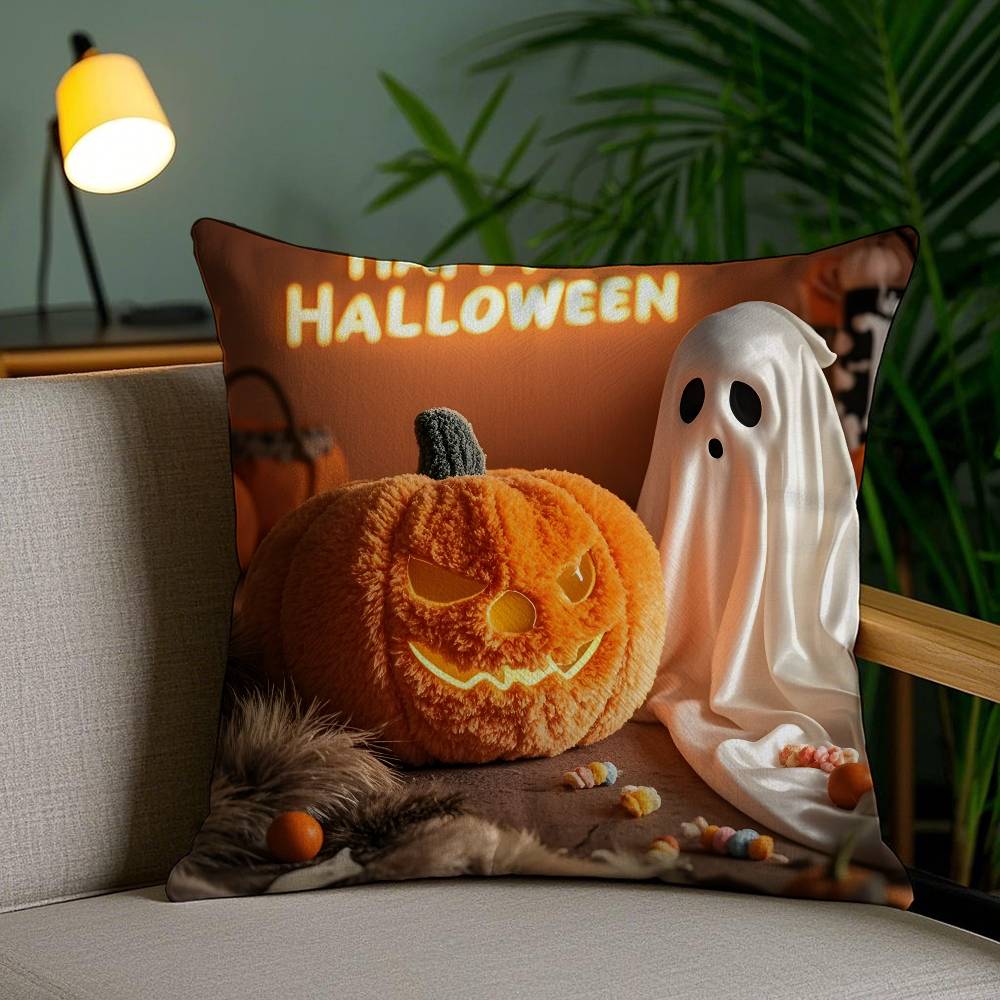 Halloween Tägliche Kissenhülle Anti-Hausstaubmilben Unsichtbarer Reißverschluss Sofa Bett