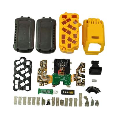 Battery Case Repair Kit with Multiple-Piece Housing Components, Yellow and Black Plastic Parts for Enclosure Rebuild and Refurbishment Work