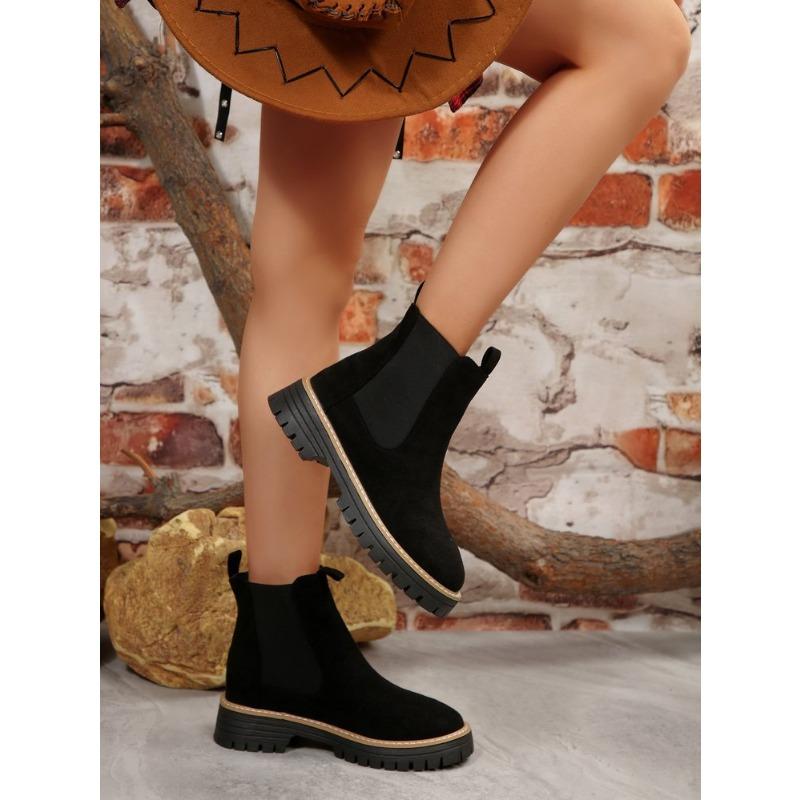 Neue Damen-Herbst-Chelsea-Ankle Boots im britischen Stil aus Wildleder, modische, vielseitige kurze Lederstiefel