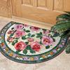 Door Mat Courtyard Flower Carpet Entrance Doormat Semi-circular Outdoor Entry Floor Mats Garden Decoration Rug