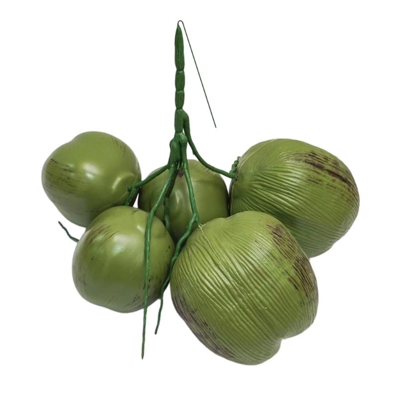 Bright ABS Materials Coconuts Replicas Artificial Fruit For Creative Photography Props And Seasonal Decorations