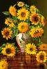 Puzzle 1000 Pieces C-103843-2 Sunflowers In a Peacock Vase