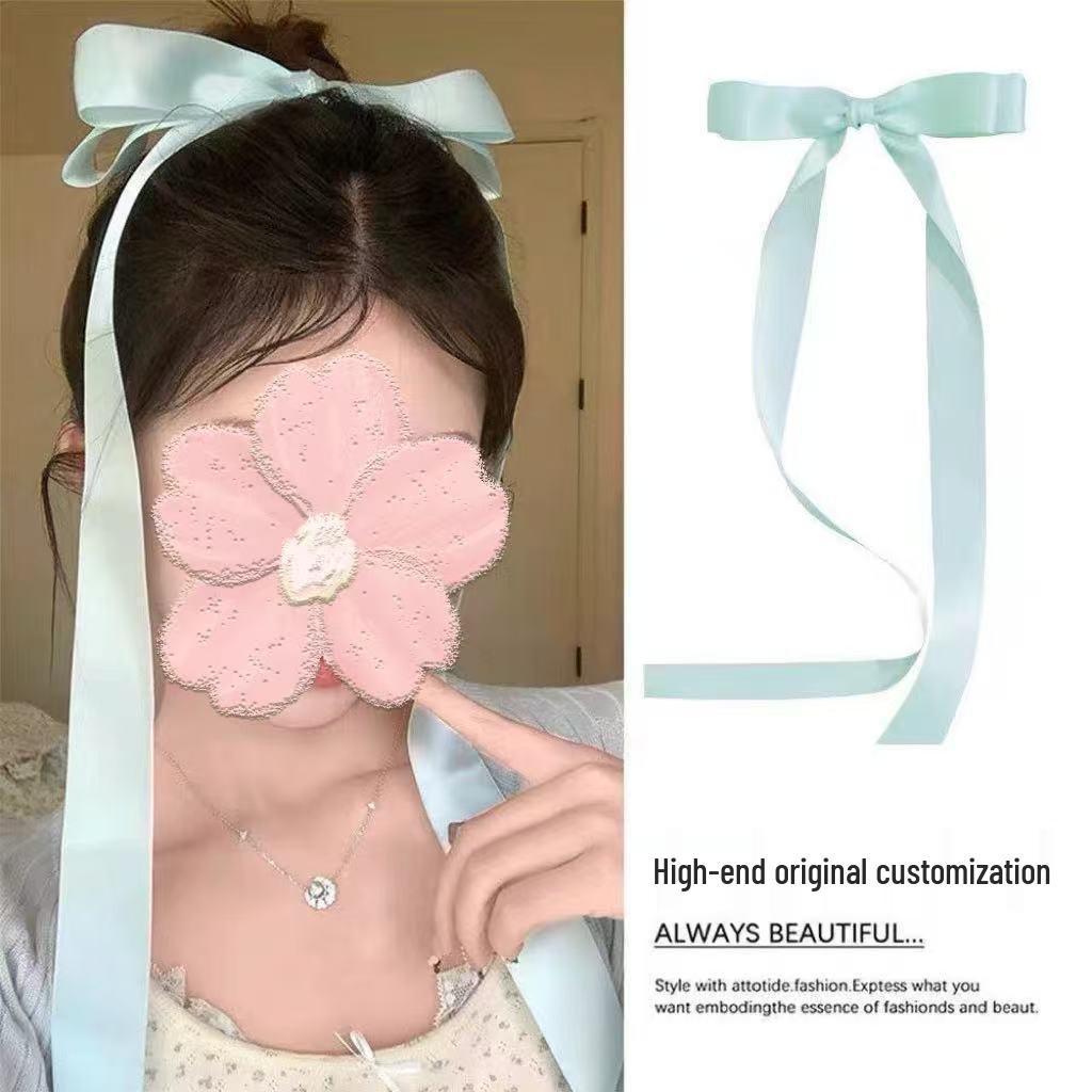 Fermaglio per Capelli con Nappa e Fiocco in Perline e Nastro Francese per Bambine – Doppia Pinza Intrecciata Stile Balletto