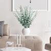 24Pcs Artificial Leaves Realistic Care Easy Simulated Plastic 38cm Eucalyptus Green Plant Branch