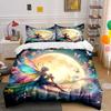 "Fantasy Fairy Moonlight 3PC" Multiple Sizes Kid's and Adults' Bedroom Exquisite 3PC Bedding Set Gift