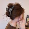 High-End Retro Plaid Heart Claw Clip for Thick Hair - Women's 2025 Hair Accessory