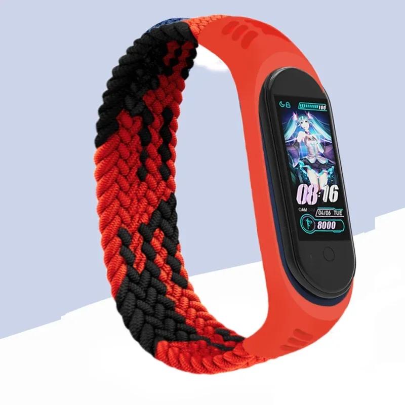 Armband für Xiaomi Mi Band 6 7 Armband Nylon Geflochtenes Solo Loop Pulseira Armband Miband5 Armband Gürtel Correa Mi Band 5 4 3 6 7