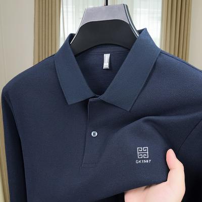 100%Pure Cotton Spring And Autumn Hot Selling New Comfortable Long Sleeved High-End Men'S Brand Exquisite Embroidered Polo Shirt