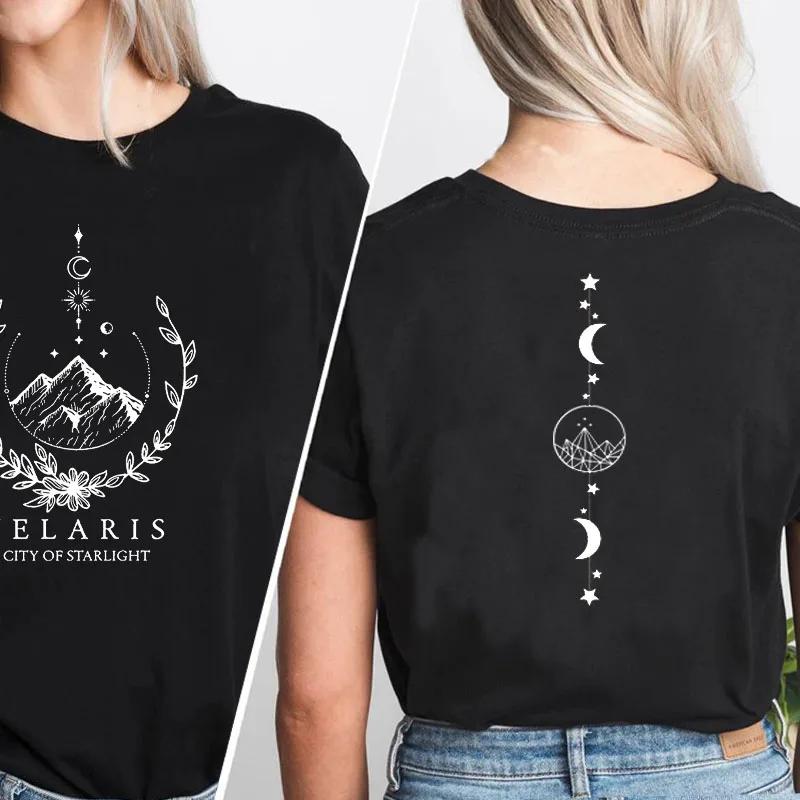 ACOTAR T-Shirt Damen Velaris Stadt der Sterne T-Shirt SJM Merchandise Buchig Buchliebhaber T-Shirts Baumwolle Kurzarm T-Shirt Damen Kleidung