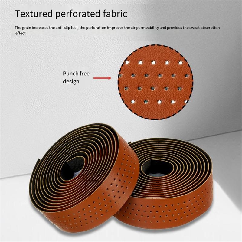 MOTSUV Bicycle Handlebar Tape Road Bike Handle Bar Tapes Anti-Slip Breathable Cycling Damping Anti-Vibration Straps Brown