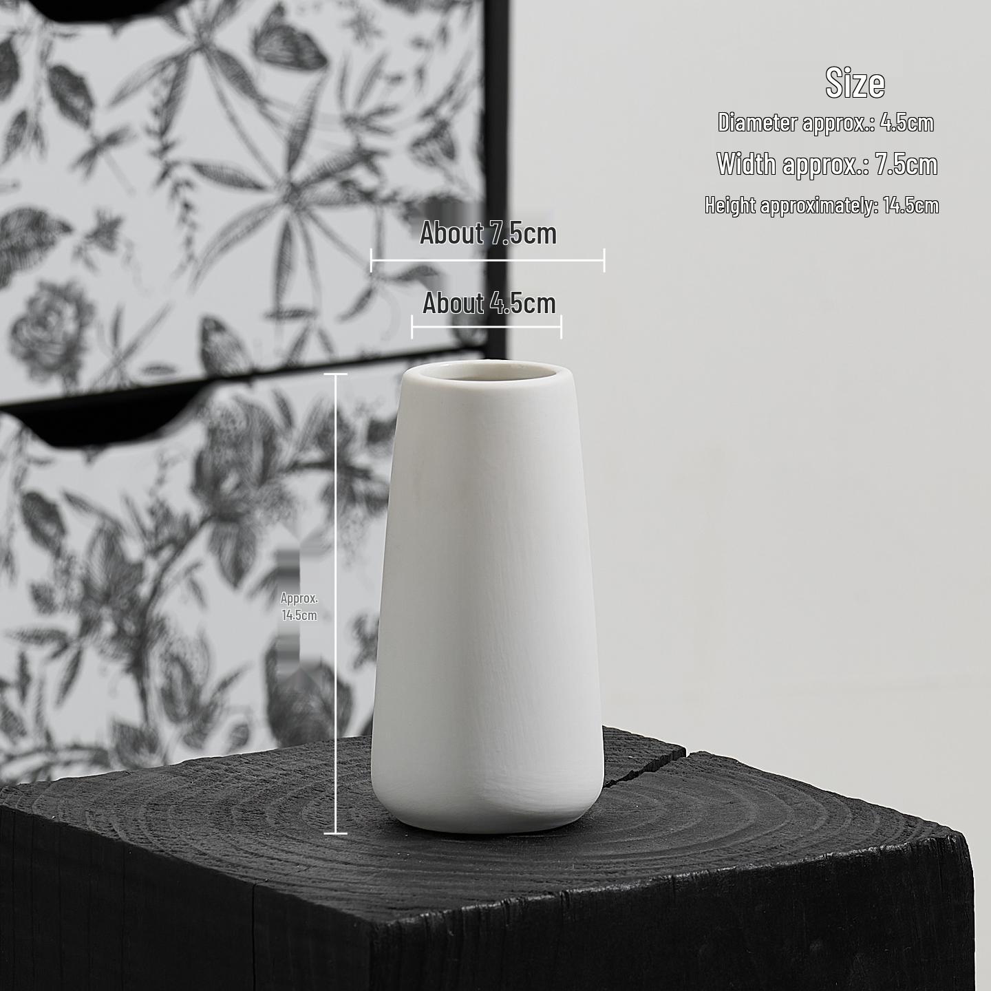 Скандинавская белая минималистичная керамическая ваза для сухоцветов - Современное гидропонное украшение для гостиной или обеденного стола.