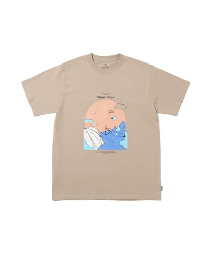 Snow Peak Camping Graphic T-Shirt TS-25AU008, Short Sleeve, Men's and Women's, Beige, XXL