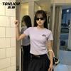 TonLion Women's Slim-Fit Letter Graphic Short Sleeve T-Shirt